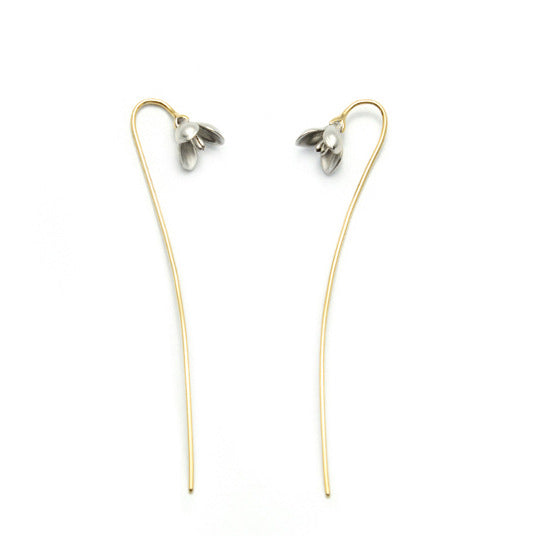 Magnolia gold-plated sterling silver earrings – Thoughtful Gifts — 1