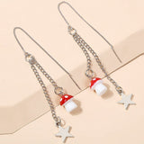 Long Resin Mushroom Star Earrings Geometric Chain – Jewelry Gift Ideas — 8