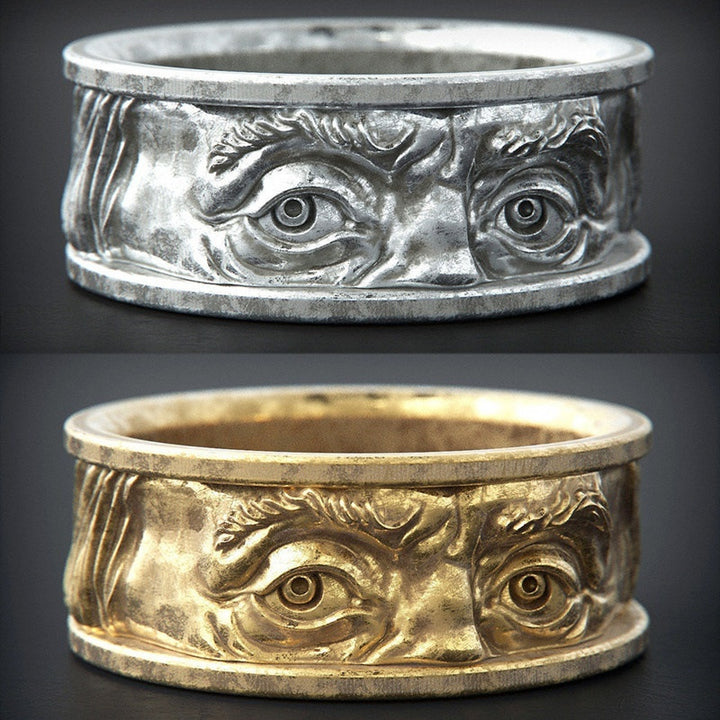 Men And Women Gaze At Embossed Alloy Ring – Gifts for Her — 1