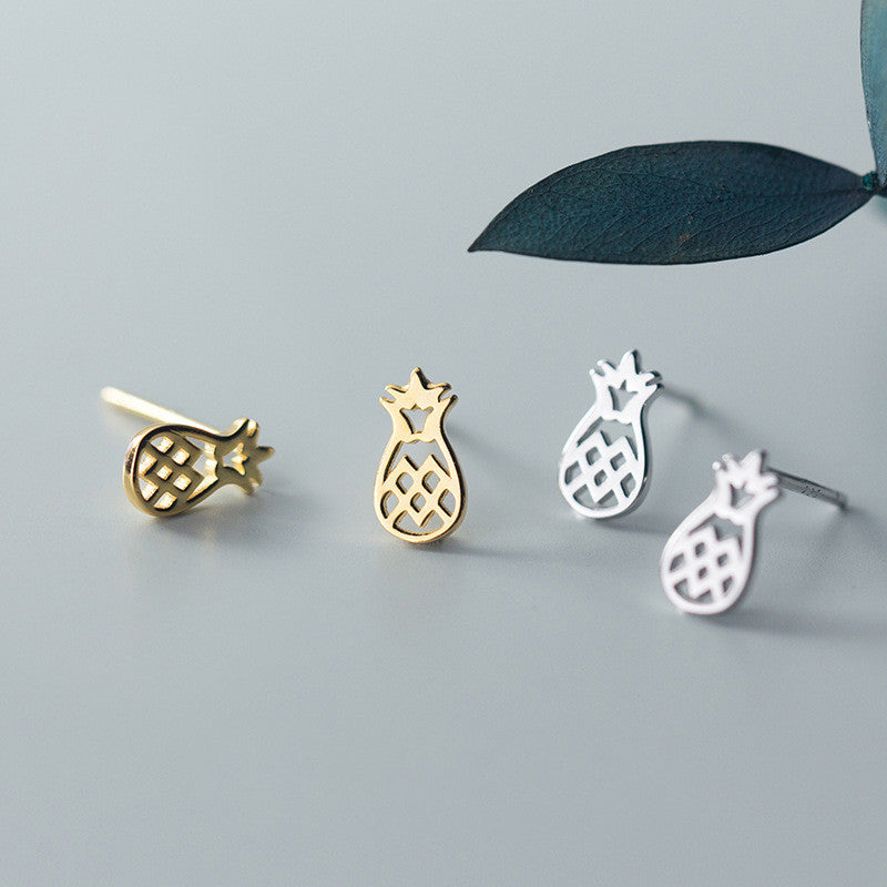 Small Forest Cute Sweet Fruit Pineapple Earrings – Holiday Gift Ideas — 1