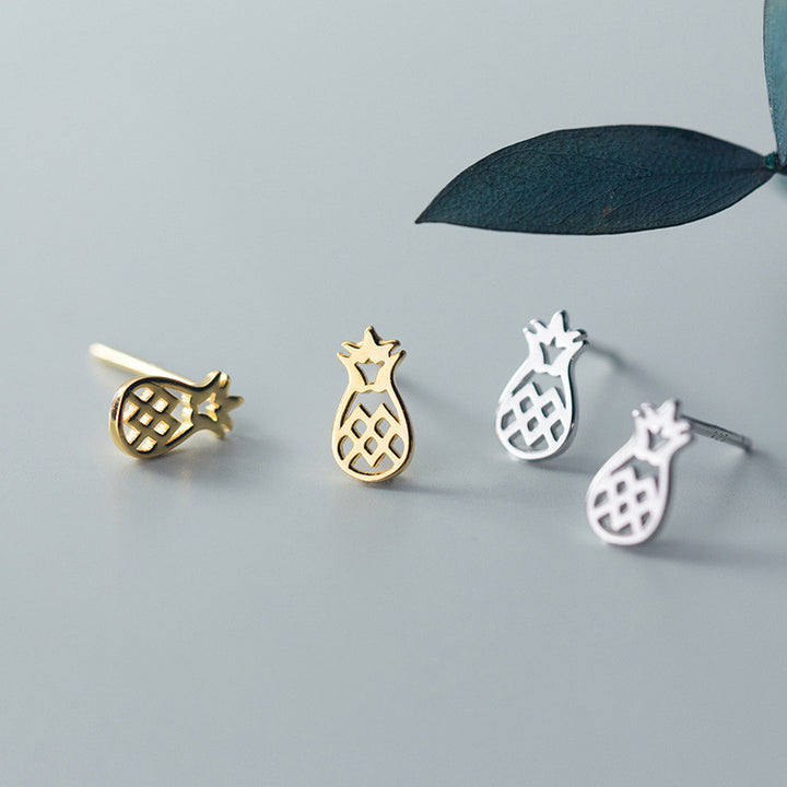 Small Forest Cute Sweet Fruit Pineapple Earrings – Holiday Gift Ideas — 1