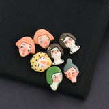 Ugly Cute Character Series Women's Silver Needle – Gifts for Her — 1