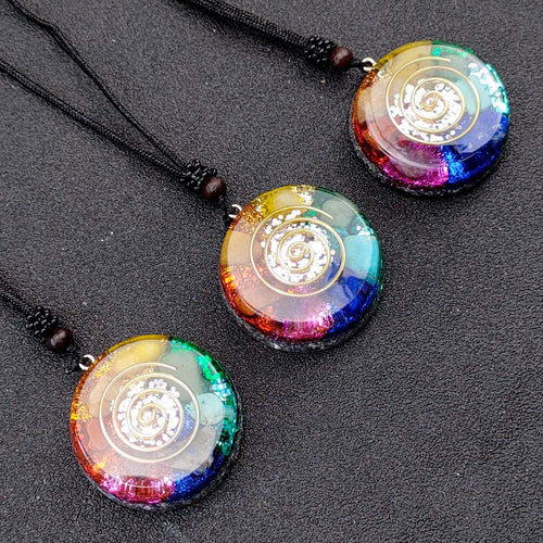 Chakra Multicolor Onyx Jade Pendant Necklace – Jewelry Gift Ideas — 2
