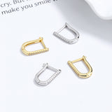 925 Sterling Silver Geometric U-shaped Earrings – Gifts for Her — 11