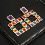 Women's New Retro Color Crystal Square Earrings – Gifts for Her — 5