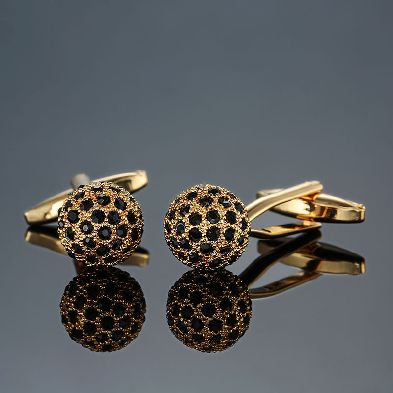 Spirit Level Hourglass Crown Zircon Crystal Cufflinks – Surprise Gifts — 1