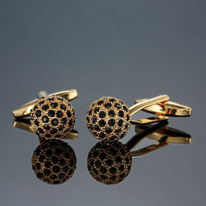 Spirit Level Hourglass Crown Zircon Crystal Cufflinks – Surprise Gifts — 1