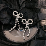 Women's Bow Long Glitter Diamond Tassel Earrings – Gifts for Her — 2