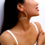 Exaggerated Temperament Circle Letter Earrings – Meaningful Gifts — 2