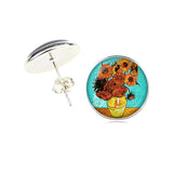 Van Gogh Landscape Oil Painting Art Stud Earrings – Creative Gifts — 12