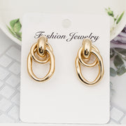 Fashion Round Earrings Simple Cross Metal – Stylish Gifts — 6