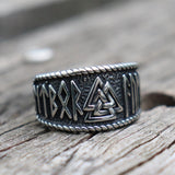 Mythical Viking Yong Odin Logo Men's Ring Viking Rune – Gifts for Him — 5