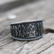 Mythical Viking Yong Odin Logo Men's Ring Viking Rune – Gifts for Him — 5