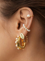 Alloy Geometric C Pearl Earrings – Small Gift Ideas — 1