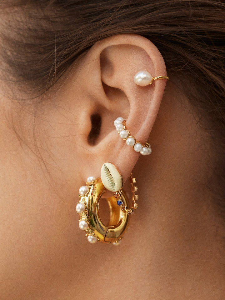 Alloy Geometric C Pearl Earrings – Small Gift Ideas — 1