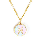 Fashion 12 Constellations White Shell Pendant – Jewelry Gift Ideas — 12