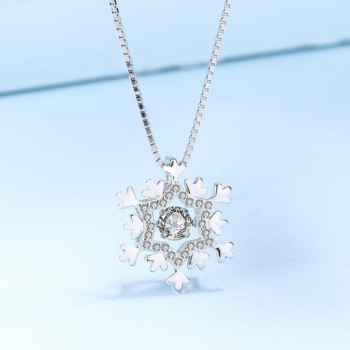 Sterling Silver Female Snowflake Pendant Necklace – Jewelry Gift Ideas — 1