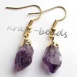 Natural Crystal Unshaped Rough Stone Earrings – Small Gift Ideas — 3