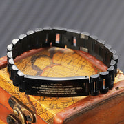 Style Stainless Steel Black Strap Lettering Bracelet – Stylish Gifts — 3