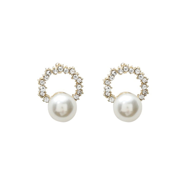 Irregular Diamond Ring Temperament Pearl Earrings – Holiday Gift Ideas — 1