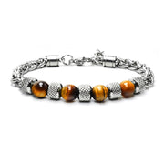 Tiger Eye Titanium Steel Men's Bracelet Trendy – Jewelry Gift Ideas — 4