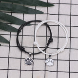Black And White Dog Paw Print Adjustable Bracelet – Jewelry Gift Ideas — 5
