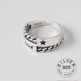 Vintage Silver Color Metal Punk Letter Rings Design – Stylish Gifts — 1