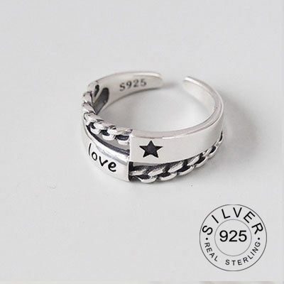 Vintage Silver Color Metal Punk Letter Rings Design – Stylish Gifts — 1