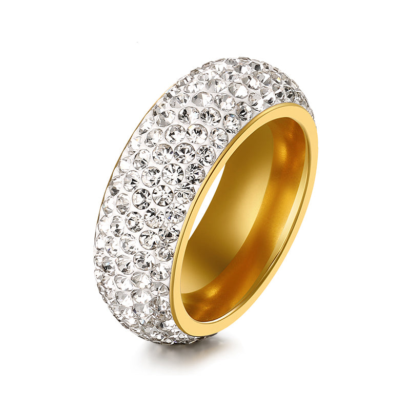 Five-row diamond ring with diamonds in titanium – Meaningful Gifts — 1
