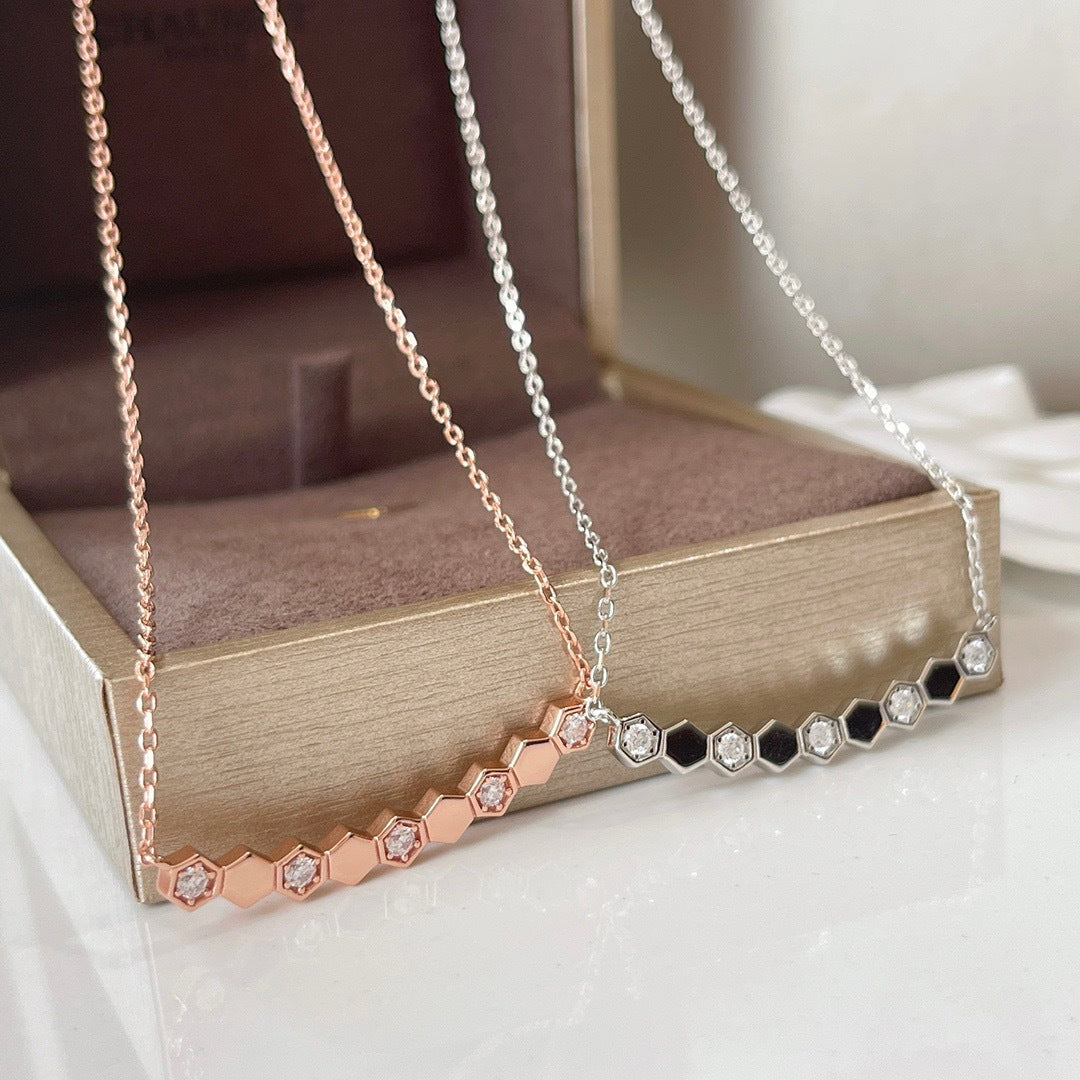 Silver Shangmei Honeycomb Necklace Women's – Jewelry Gift Ideas — 1