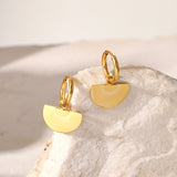 18K Golden Smooth Fan-shaped Semicircle Pendant – Jewelry Gift Ideas — 5