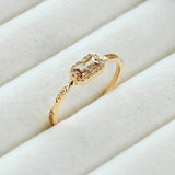S925 Silver Plated 14K Gold Coffee Zirconium Ring – Kitchen Gifts — 4