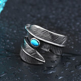 Fashion Titanium Steel Turquoise High Bridge Ring – Stylish Gifts — 1