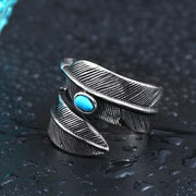 Fashion Titanium Steel Turquoise High Bridge Ring – Stylish Gifts — 1