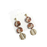 Antique Metal Contrast Geometric Round Stud – Special Occasion Gifts — 3
