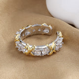 Fashion Color Separation Letter X Cross Zircon Ring – Stylish Gifts — 10