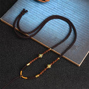 Handmade Pendant Braid Lanyard Emerald Round Jade – Jewelry Gift Ideas — 3