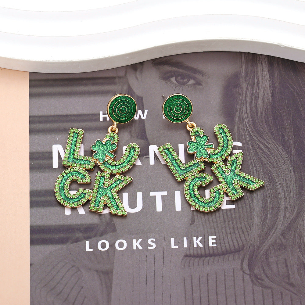 Alloy Diamond-encrusted Lucky English Alphabet – Holiday Gift Ideas — 1