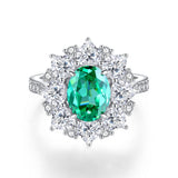 S925 Sterling Silver Emerald Ring Female High Carbon – Gifts for Her — 7