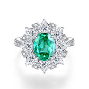 S925 Sterling Silver Emerald Ring Female High Carbon – Gifts for Her — 7