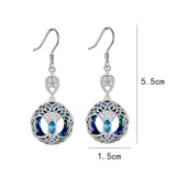 Blue Crystal Celtic Tree Of Life Dangle Earrings – Gifts for Her — 3