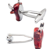 Fun Red Bull Head Shaped Shirt Cufflinks – Unique Gift Ideas — 3