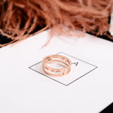 Double Titanium Steel Rose Gold Plated Ring – Meaningful Gifts — 2