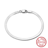 S925 Sterling Silver Bracelet Flat Snake Bone – Jewelry Gift Ideas — 11