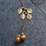 Sandalwood fringed long necklace – Jewelry Gift Ideas — 1