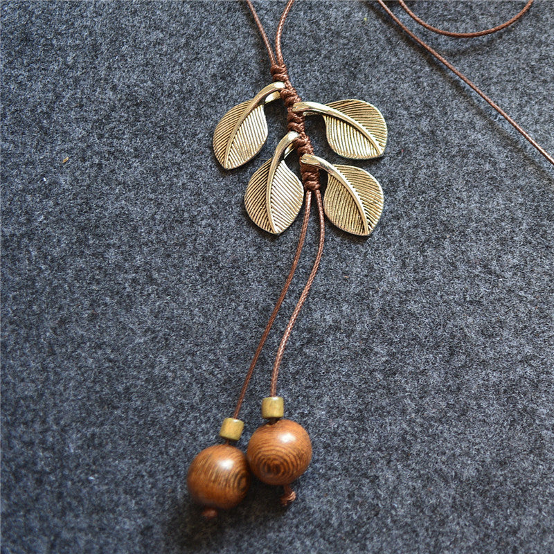 Sandalwood fringed long necklace – Jewelry Gift Ideas — 1