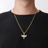 Zircon - Encrusted Angel Wing Cross Pendant – Jewelry Gift Ideas — 4