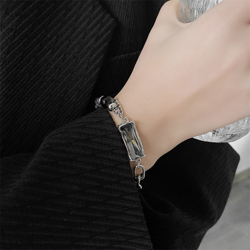 Black Gem Ice Cracked Bead Bracelet Female – Jewelry Gift Ideas — 1