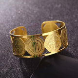 Titanium steel religious Madonna wide bracelet – Jewelry Gift Ideas — 4