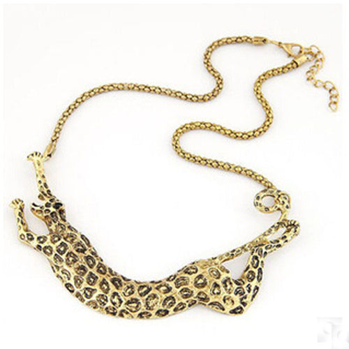 Bronze Leopard Punk Short Clavicle Necklace – Jewelry Gift Ideas — 1